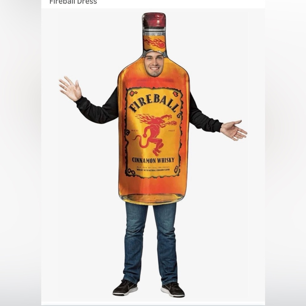 Fireball Bottle Halloween Costume, Men and Women, Unisex Adults,Adult One Size